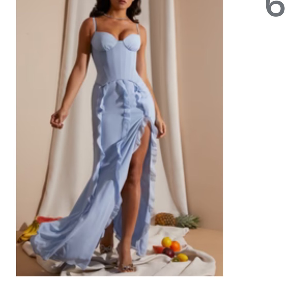 Oh Polly Light Blue High Low Dress